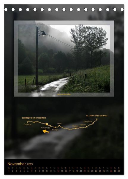 Produktbild: Jakobsweg - Camino Franc&eacute;s (Tischkalender 2027 DIN A5 hoch), CALVENDO Monatskalender