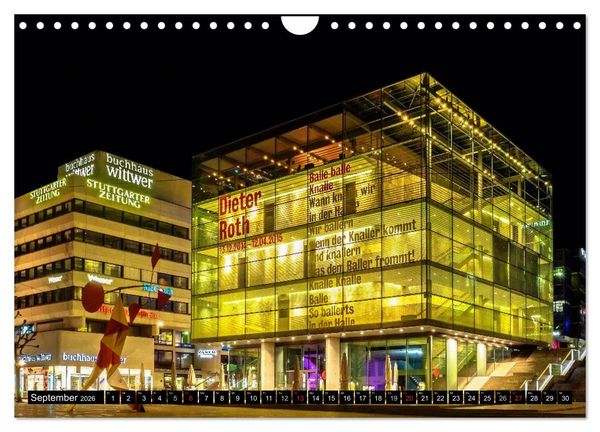 Produktbild: Stuttgart - Blue City Lights (Wandkalender 2026 DIN A4 quer), CALVENDO Monatskalender