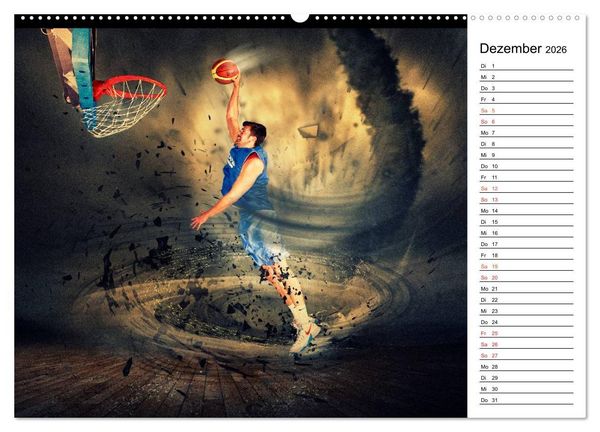 Produktbild: Basketball Fantasiewelten (Wandkalender 2026 DIN A2 quer), CALVENDO Monatskalender