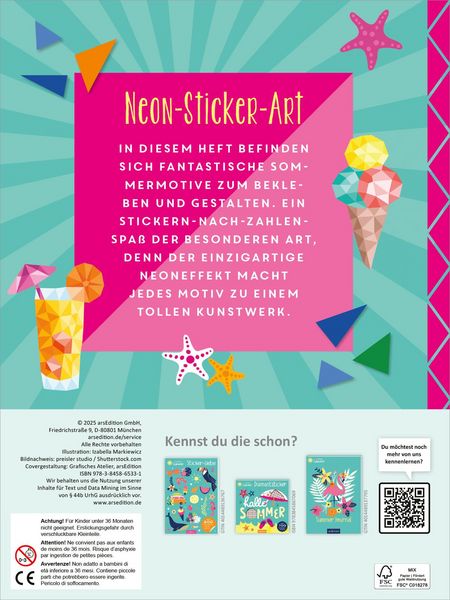 Produktbild: I Love Summer &ndash; Mosaik-Stickerheft Sommerzeit