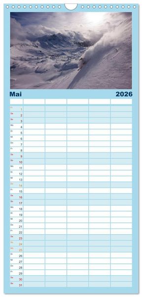 Produktbild: Familienplaner 2026 - Faskination mit 5 Spalten (Wandkalender, 21 x 45 cm) CALVENDO