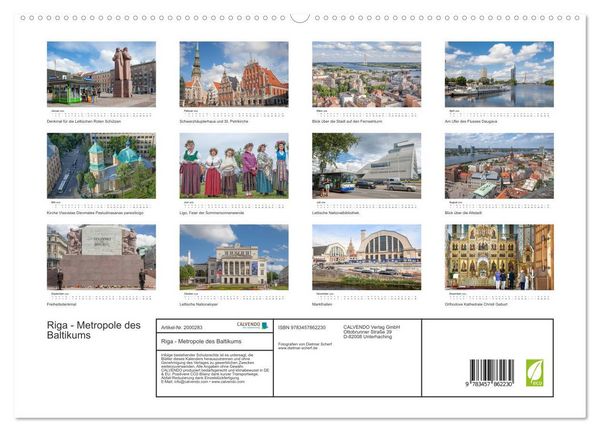 Produktbild: Riga - Metropole des Baltikums (hochwertiger Premium Wandkalender 2026 DIN A2 quer), Kunstdruck in Hochglanz