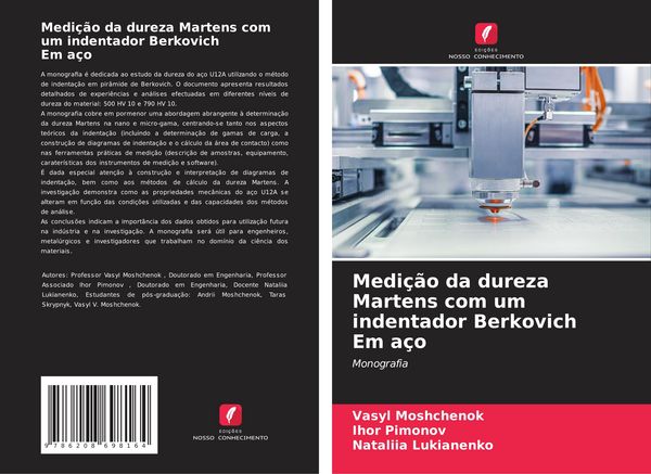 Produktbild: Medi&ccedil;&atilde;o da dureza Martens com um indentador Berkovich Em a&ccedil;o