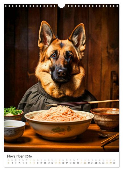 Produktbild: Hunde & Ramen - Ein Jahr voller Genuss und Freude (Wandkalender 2026 DIN A3 hoch), CALVENDO Monatskalender
