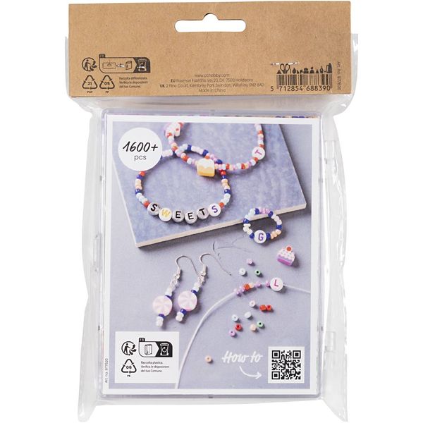 Produktbild: Creativ Company DIY Sets Beads Kreativ Mix Schmuck, Pastellfarben, S&uuml;&szlig;igkeitenmischung, Kreativ Box