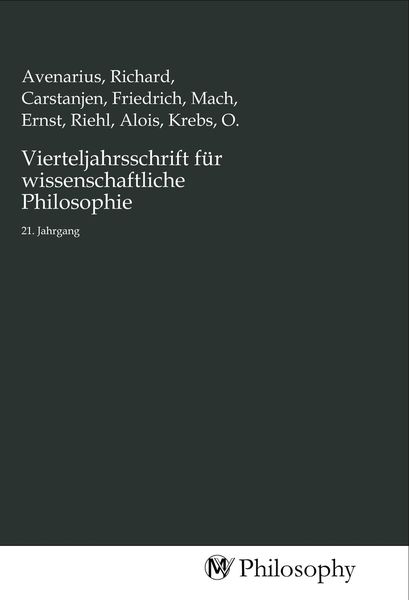 Produktbild: Vierteljahrsschrift f&uuml;r wissenschaftliche Philosophie