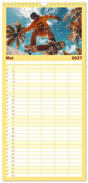 Produktbild: Familienplaner 2027 - Action pur - atemberaubende Hobbys mit 5 Spalten (Wandkalender, 21 x 45 cm) CALVENDO