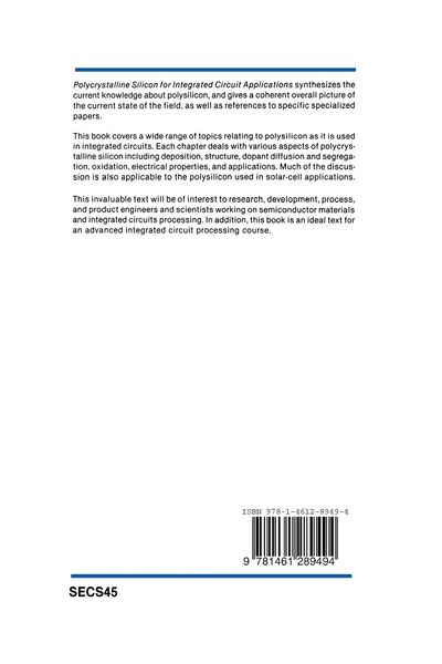 Produktbild: Polycrystalline Silicon for Integrated Circuit Applications