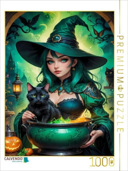Produktbild: CALVENDO Puzzle Klassische Hexe mit interessanten Zaubertrank | 1000 Teile Lege-Gr&ouml;&szlig;e 64x48cm Foto-Puzzle f&uuml;r gl&uuml;ckliche Stunden