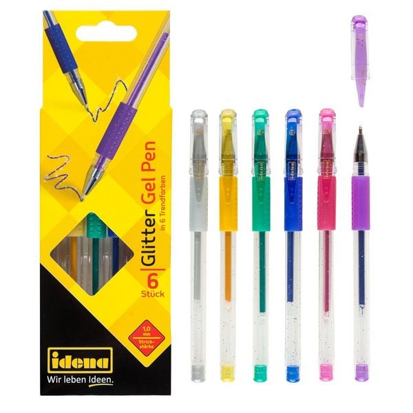 Idena Gel Pen Glitter 6 Stück