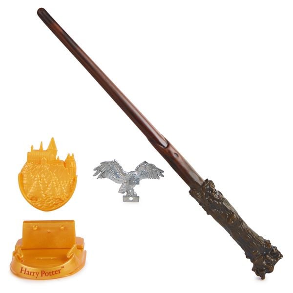 Produktbild: Wizarding World Harry Potter - Authentischer Harry Potter Zauberstab aus Kunststoff mit Hogwarts-Halterung