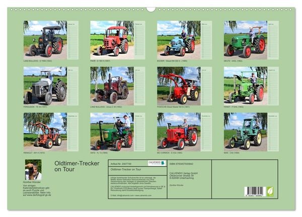Produktbild: Oldtimer-Trecker on Tour (Wandkalender 2026 DIN A2 quer), CALVENDO Monatskalender