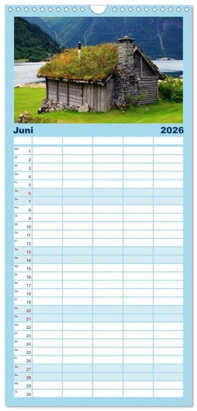 Produktbild: Familienplaner 2026 - Norwegens Wilder Westen mit 5 Spalten (Wandkalender, 21 x 45 cm) CALVENDO