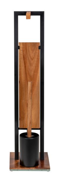 Produktbild: Stand WC-Garnitur Mod. Rivalta Acacia, Akazienholz und schwarz lackierter Stahl
