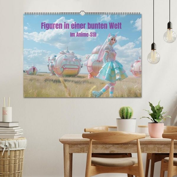 Produktbild: Figuren in einer bunten Welt - Im Anime-Stil (Wandkalender 2026 DIN A2 quer), CALVENDO Monatskalender