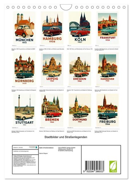 Produktbild: Stadtbilder und Stra&szlig;enlegenden (Wandkalender 2027 DIN A4 hoch), CALVENDO Monatskalender