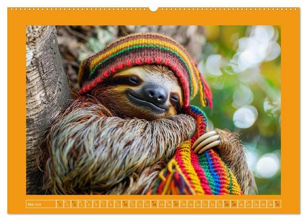 Produktbild: Supermodel Faultier. Professionelles Fotoshooting im Urwald (Wandkalender 2026 DIN A2 quer), CALVENDO Monatskalender