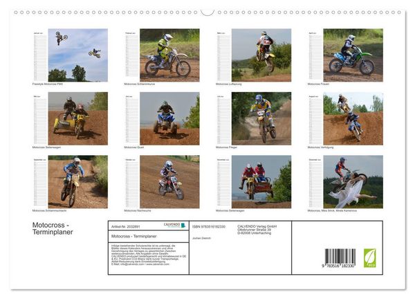 Produktbild: Motocross - Terminplaner (hochwertiger Premium Wandkalender 2026 DIN A2 quer), Kunstdruck in Hochglanz