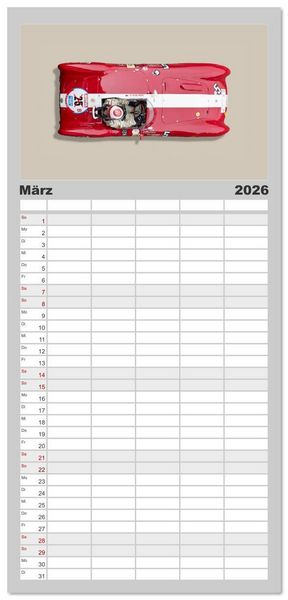 Produktbild: Familienplaner 2026 - Two-Seater Racing Cars 1950-1960 mit 5 Spalten (Wandkalender, 21 x 45 cm) CALVENDO