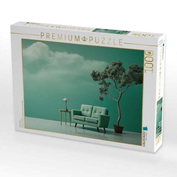 Produktbild: CALVENDO Puzzle Gr&uuml;nes Sofa | 1000 Teile Lege-Gr&ouml;&szlig;e 64x48cm Foto-Puzzle f&uuml;r gl&uuml;ckliche Stunden