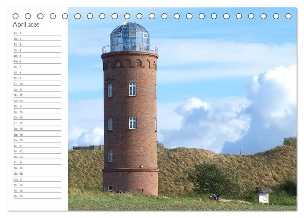 Produktbild: Fehmarn, R&uuml;gen und Usedom - Impressionen von den drei gro&szlig;en Ostseeinseln (Tischkalender 2026 DIN A5 quer), CALVENDO Monatskalender