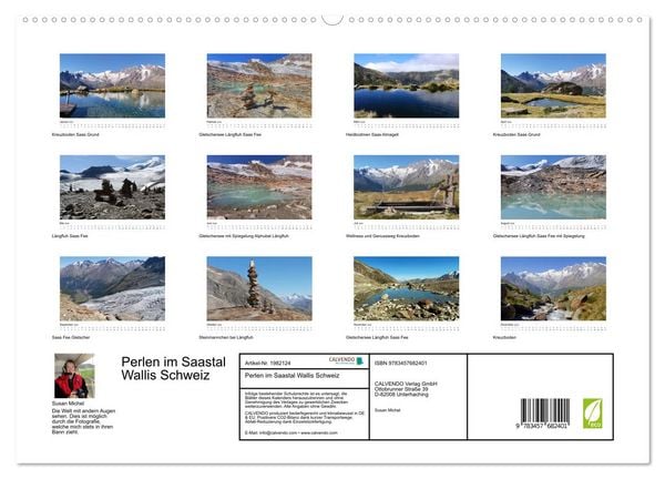 Produktbild: Perlen im Saastal Wallis Schweiz (hochwertiger Premium Wandkalender 2026 DIN A2 quer), Kunstdruck in Hochglanz