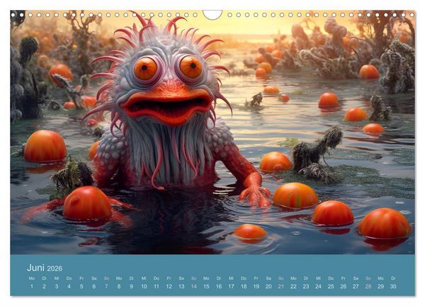 Produktbild: Monsterm&auml;&szlig;ig durchs Jahr (Wandkalender 2026 DIN A3 quer), CALVENDO Monatskalender