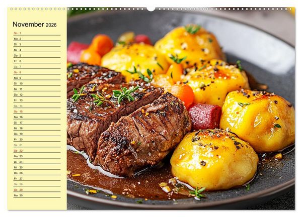 Produktbild: Herzhafte Kartoffeln. Leckeres aus der Super-Knolle (hochwertiger Premium Wandkalender 2026 DIN A2 quer), Kunstdruck in Hochglanz