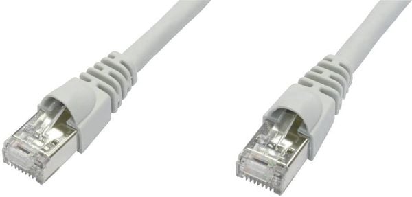 Telegärtner 100009115 RJ45 Netzwerkkabel, Patchkabel CAT 6a S/FTP 25.00m Grau Flammwidrig, mit Rastnasenschutz, Flammwid