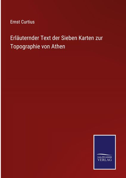 Produktbild: Erl&auml;uternder Text der Sieben Karten zur Topographie von Athen