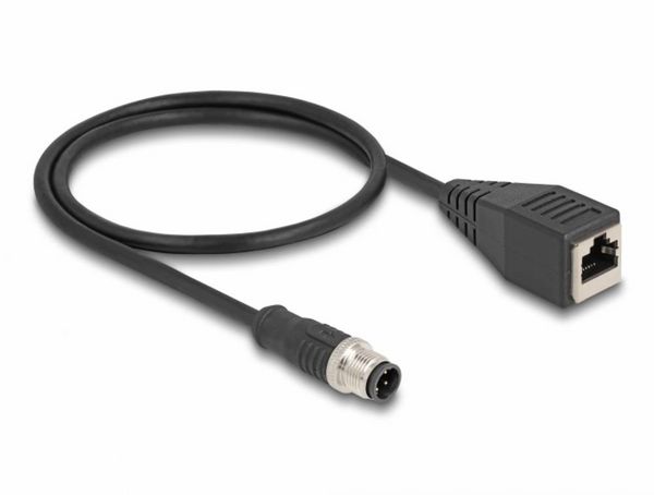 Produktbild: Delock 60067 RJ45 / M12 Netzwerk Adapter S/FTP 0.50m Schwarz 1St.