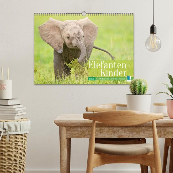 Produktbild: Elefanten Kinder: Winzlinge im Land der Riesen (Wandkalender 2026 DIN A3 quer), CALVENDO Monatskalender