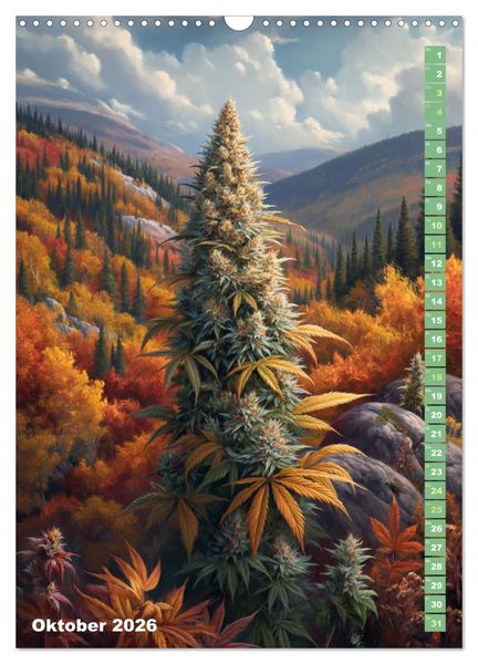 Produktbild: Rauschende Aussichten - Der ultimative Cannabis-Kalender (Wandkalender 2026 DIN A3 hoch), CALVENDO Monatskalender