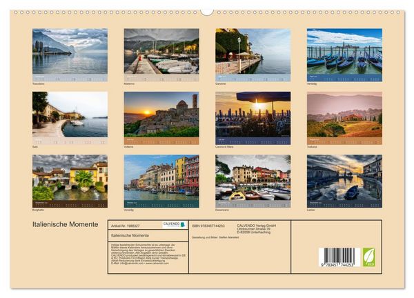 Produktbild: Italienische Momente (hochwertiger Premium Wandkalender 2026 DIN A2 quer), Kunstdruck in Hochglanz