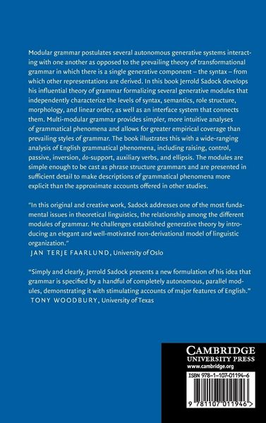 Produktbild: The Modular Architecture of Grammar