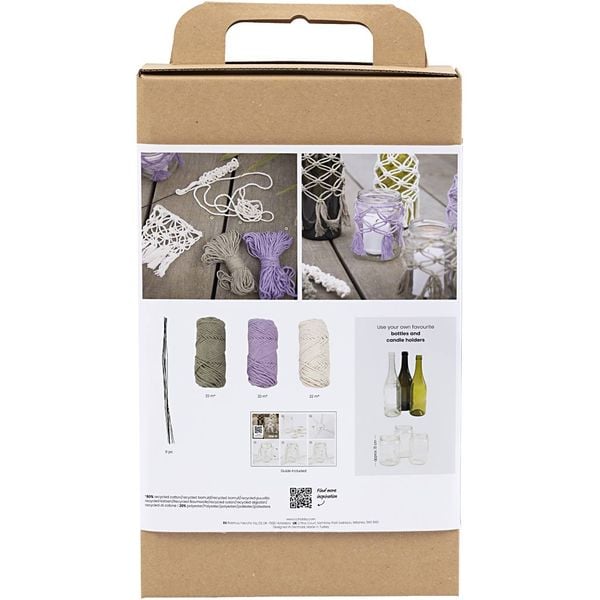 Produktbild: Creativ Company DIY Sets Macram&eacute; Kreativ Set, Makramee, Glasdeko, Kreativ Box