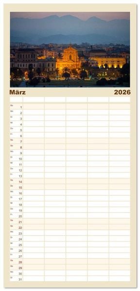 Produktbild: Familienplaner 2026 - Sehnsuchtsh&auml;fen in der Nacht mit 5 Spalten (Wandkalender, 21 x 45 cm) CALVENDO