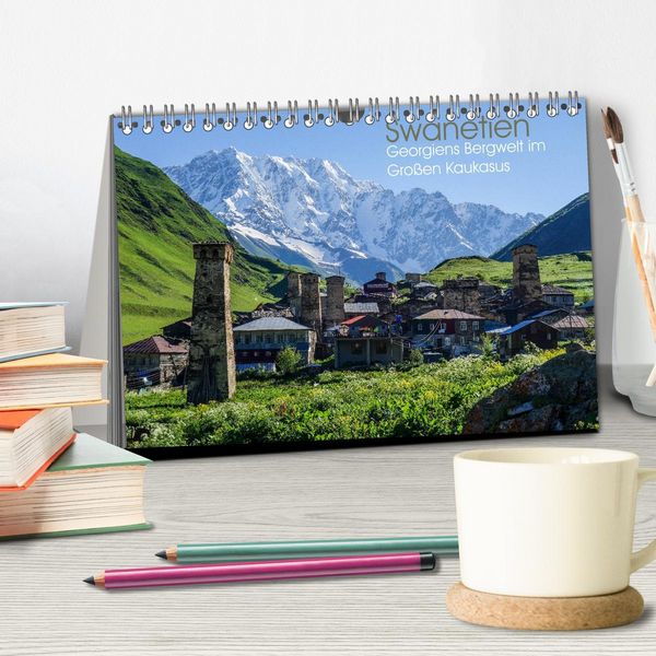 Produktbild: Swanetien - Georgiens Bergwelt im Gro&szlig;en Kaukasus (Tischkalender 2026 DIN A5 quer), CALVENDO Monatskalender