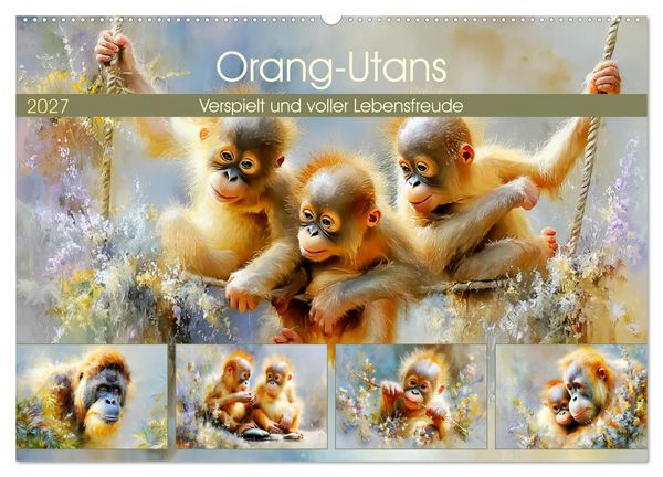 Produktbild: Orang-Utans. Verspielt und voller Lebensfreude (Wandkalender 2027 DIN A2 quer), CALVENDO Monatskalender