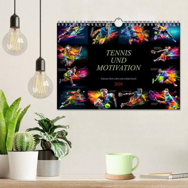 Produktbild: Tennis und Motivation (Wandkalender 2026 DIN A4 quer), CALVENDO Monatskalender