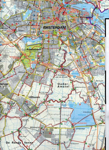 ADFC-Regionalkarte Nord-Holland Amsterdam 1:75.000, reiß- und wetterfest, GPS-Tracks Download - E-Bike geeignet