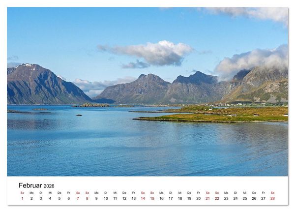 Produktbild: Inseln im Nordmeer - Lofoten-And&oslash;ya-Senja (Tischkalender 2026 DIN A5 quer), CALVENDO Monatskalender