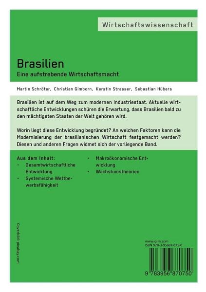 Produktbild: Brasilien. Eine aufstrebende Wirtschaftsmacht