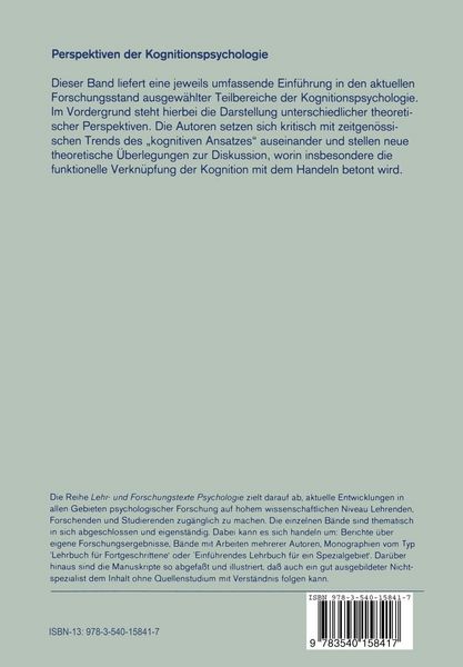 Produktbild: Perspektiven der Kognitionspsychologie
