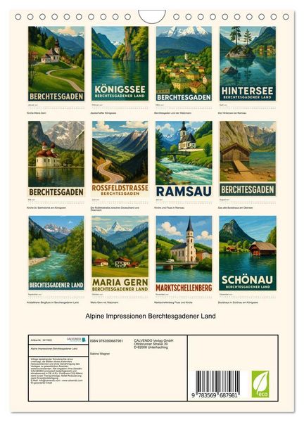 Produktbild: Alpine Impressionen Berchtesgadener Land (Wandkalender 2027 DIN A4 hoch), CALVENDO Monatskalender