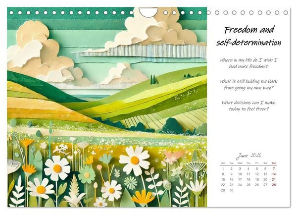 Produktbild: More confidence in 12 months - Collages with reflection questions for a stronger self (Wall Calendar 2026 DIN A4 landscape), CALVENDO 12 Month Wall Calendar