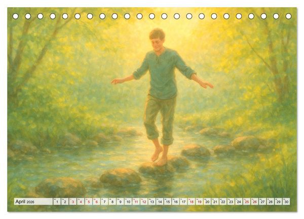 Produktbild: Ruhe finden - Der Anti-Stress-Kalender - Ein Jahr voller W&auml;rme und Achtsamkeit (Tischkalender 2026 DIN A5 quer), CALVENDO Monatskalender