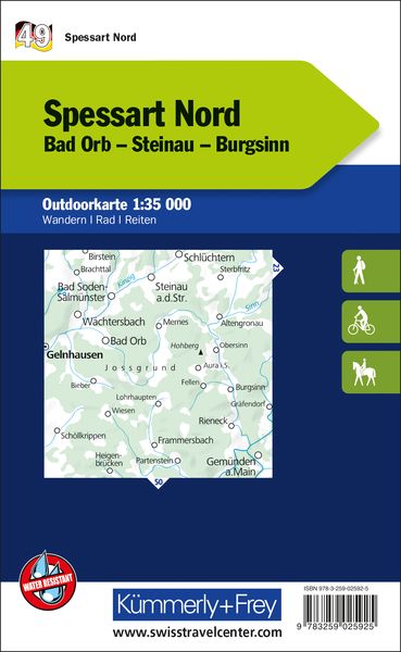 Produktbild: Spessart Nord Bad Orb, Steinau, Burgsinn Nr. 49 Outdoorkarte Deutschland 1:35 000