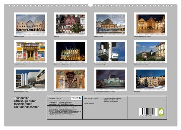 Produktbild: Tschechien - Streifz&uuml;ge durch faszinierende Kulturlandschaften (hochwertiger Premium Wandkalender 2026 DIN A2 quer), Kunstdruck in Hochglanz