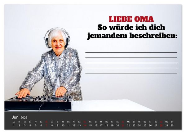 Produktbild: Kalender f&uuml;r Oma - Was ich dir sagen will (Wandkalender 2026 DIN A2 quer), CALVENDO Monatskalender